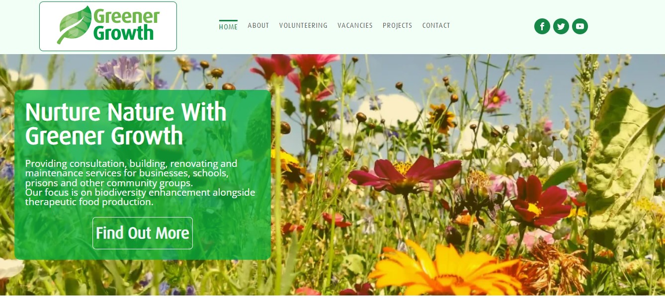 Screenshot of Greener Growth Website